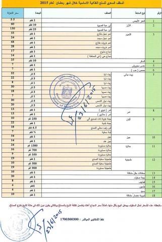 الاقتصاد تنشر قائمة أسعار استرشادية للسلع في رمضان